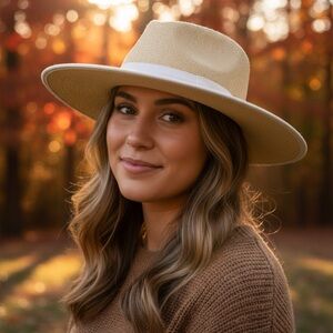 Brixton wide brim straw hat size medium